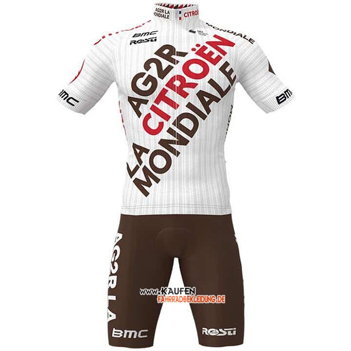 Ag2r La Mondiale Kurzarmtrikot und Kurze Tragerhose 2021 Wei